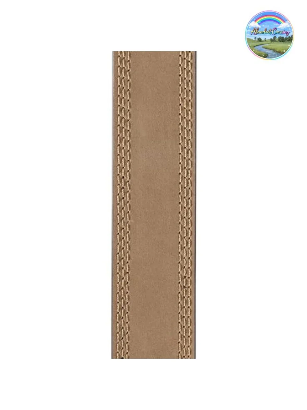 Men's Casual Top Grain Saddle Leather Triple Stitch Belt with Buckle